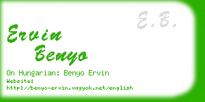 ervin benyo business card